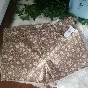 Jessica Simpson botanical dots infinite high waist shorts size 22W new with tags